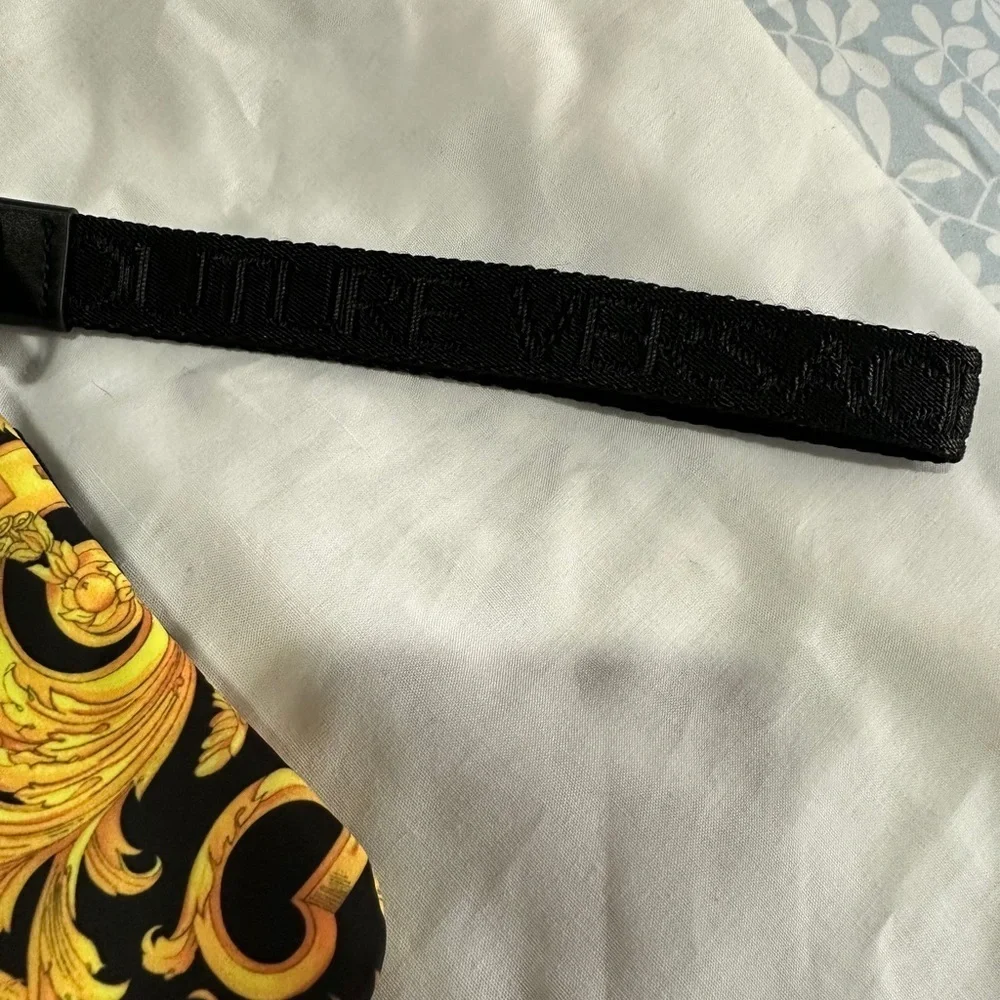 Versace Jeans Collection Black and Gold Wallet with Baroque Design NWOT